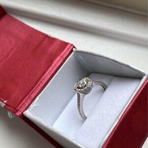 Vintage Rose Cut diamond (centre stone) Halo Style ring (1.57CTW)